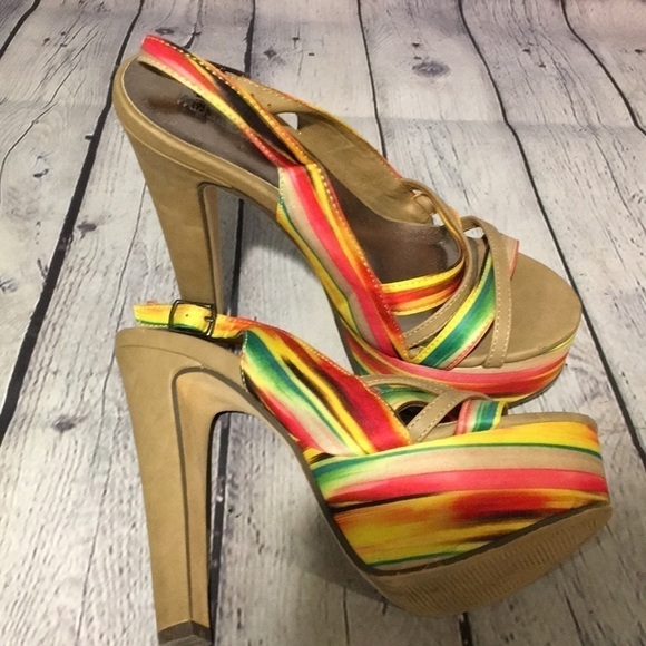 Michael Antonio “Kayla” platform Sling back heels Sz 6 - Picture 7 of 8